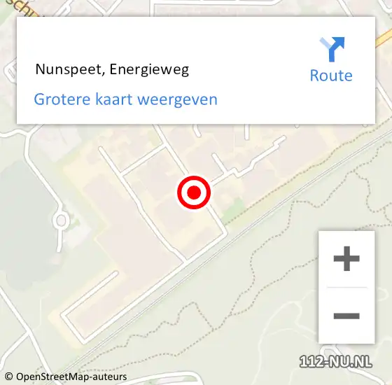 Locatie op kaart van de 112 melding:  Nunspeet, Energieweg op 28 januari 2019 06:14