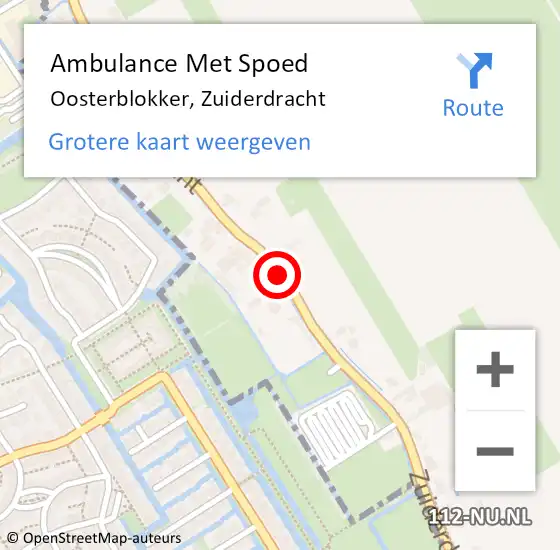 Locatie op kaart van de 112 melding: Ambulance Met Spoed Naar Oosterblokker, Zuiderdracht op 28 januari 2019 07:35