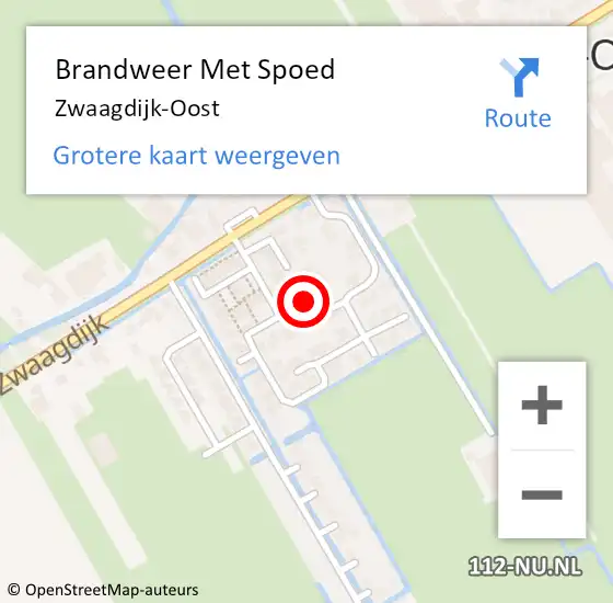 Locatie op kaart van de 112 melding: Brandweer Met Spoed Naar Zwaagdijk-Oost op 28 januari 2019 07:56