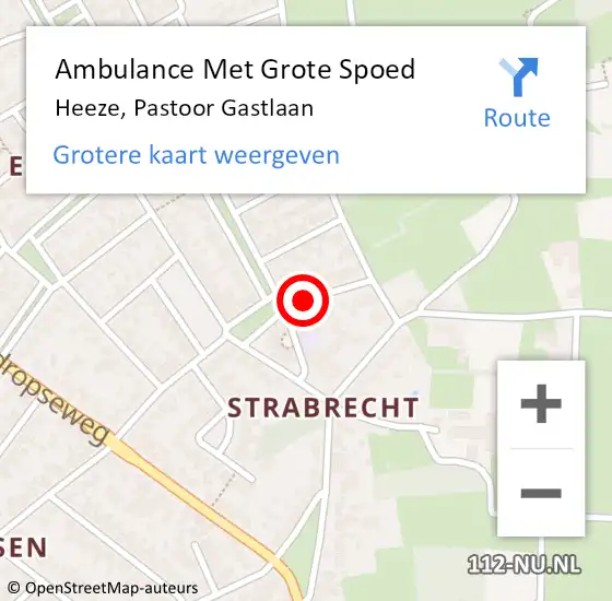 Locatie op kaart van de 112 melding: Ambulance Met Grote Spoed Naar Heeze, Pastoor Gastlaan op 28 januari 2019 08:40