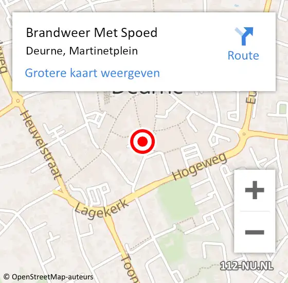 Locatie op kaart van de 112 melding: Brandweer Met Spoed Naar Deurne, Martinetplein op 28 januari 2019 10:30