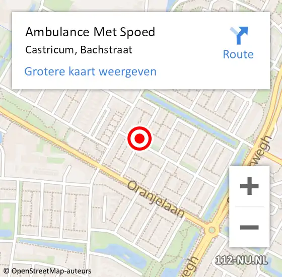 Locatie op kaart van de 112 melding: Ambulance Met Spoed Naar Castricum, Bachstraat op 28 januari 2019 11:51