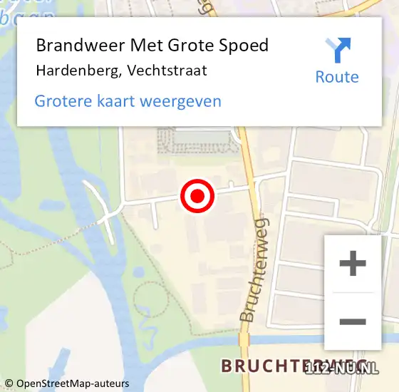 Locatie op kaart van de 112 melding: Brandweer Met Grote Spoed Naar Hardenberg, Vechtstraat op 28 januari 2019 14:41