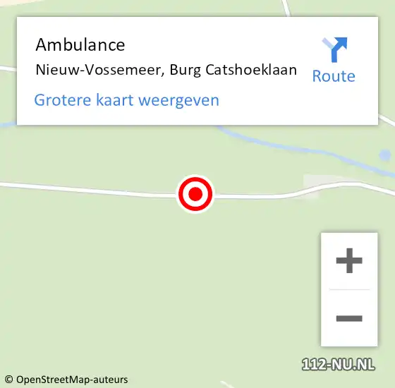 Locatie op kaart van de 112 melding: Ambulance Nieuw-Vossemeer, Burg Catshoeklaan op 28 januari 2019 15:36