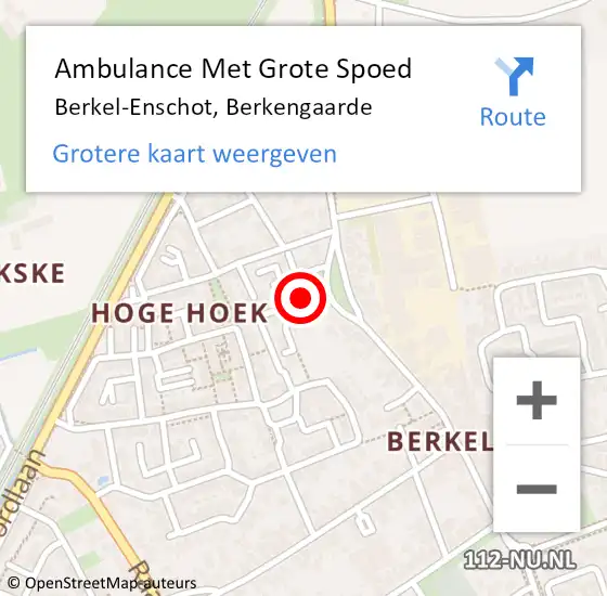 Locatie op kaart van de 112 melding: Ambulance Met Grote Spoed Naar Berkel-Enschot, Berkengaarde op 28 januari 2019 15:42