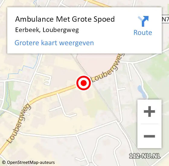 Locatie op kaart van de 112 melding: Ambulance Met Grote Spoed Naar Eerbeek, Loubergweg op 28 januari 2019 16:03