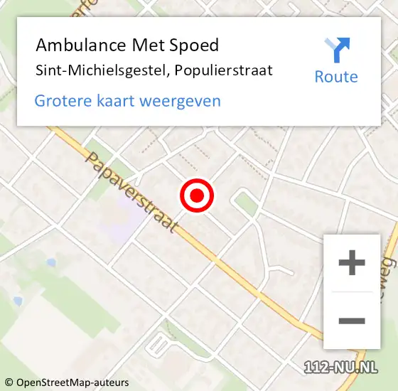 Locatie op kaart van de 112 melding: Ambulance Met Spoed Naar Sint-Michielsgestel, Populierstraat op 28 januari 2019 16:08