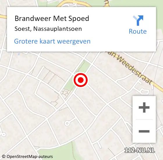 Locatie op kaart van de 112 melding: Brandweer Met Spoed Naar Soest, Nassauplantsoen op 28 januari 2019 17:13