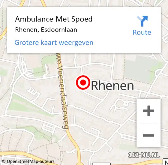 Locatie op kaart van de 112 melding: Ambulance Met Spoed Naar Rhenen, Esdoornlaan op 28 januari 2019 17:24