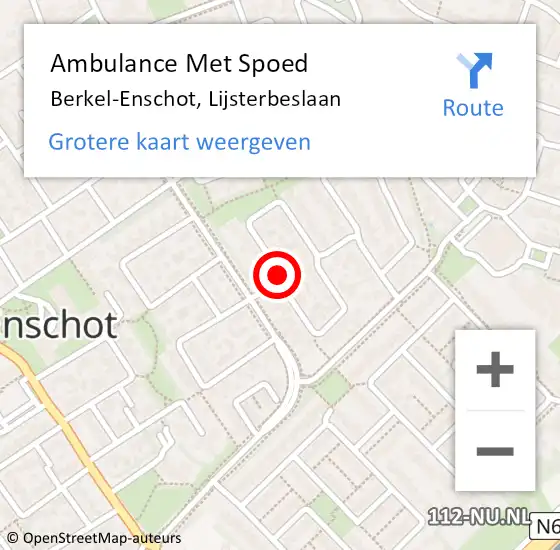 Locatie op kaart van de 112 melding: Ambulance Met Spoed Naar Berkel-Enschot, Lijsterbeslaan op 28 januari 2019 17:36