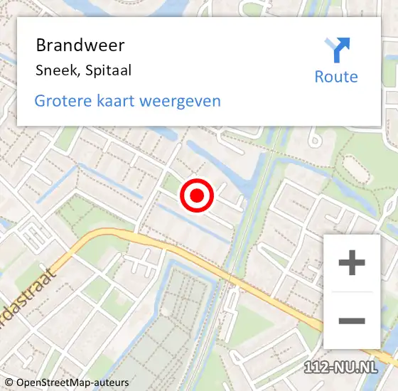 Locatie op kaart van de 112 melding: Brandweer Sneek, Spitaal op 28 januari 2019 19:03