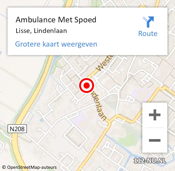 Locatie op kaart van de 112 melding: Ambulance Met Spoed Naar Lisse, Lindenlaan op 28 januari 2019 21:24