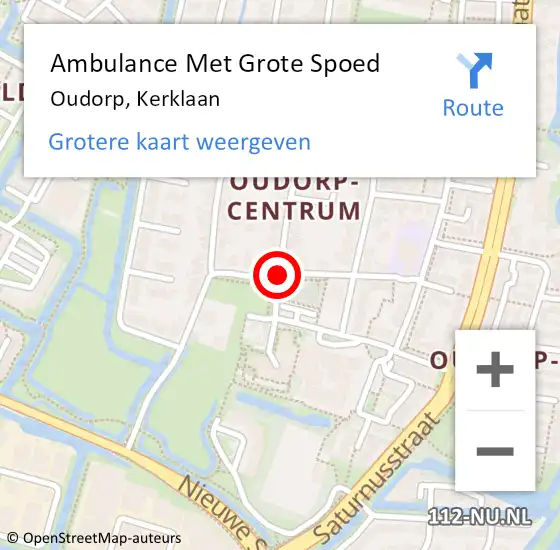 Locatie op kaart van de 112 melding: Ambulance Met Grote Spoed Naar Oudorp, Kerklaan op 28 januari 2019 22:46