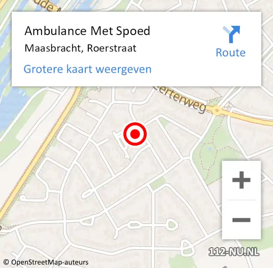 Locatie op kaart van de 112 melding: Ambulance Met Spoed Naar Maasbracht, Roerstraat op 21 maart 2014 19:55