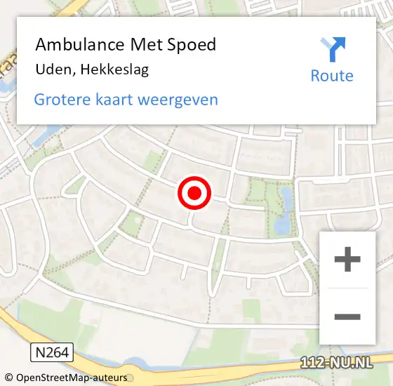 Locatie op kaart van de 112 melding: Ambulance Met Spoed Naar Uden, Hekkeslag op 29 januari 2019 02:28