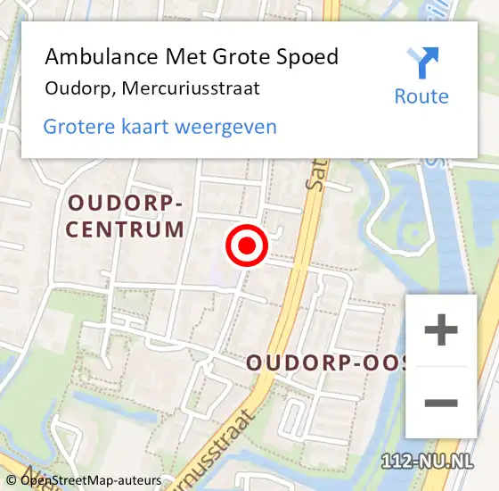 Locatie op kaart van de 112 melding: Ambulance Met Grote Spoed Naar Oudorp, Mercuriusstraat op 29 januari 2019 03:12