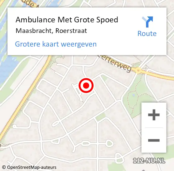 Locatie op kaart van de 112 melding: Ambulance Met Grote Spoed Naar Maasbracht, Roerstraat op 21 maart 2014 20:12