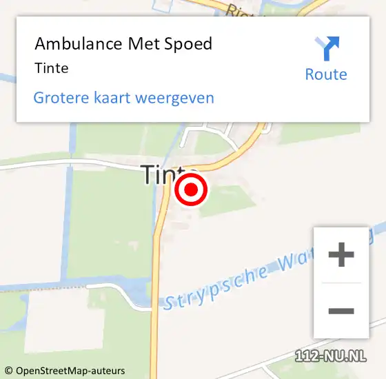 Locatie op kaart van de 112 melding: Ambulance Met Spoed Naar Tinte op 29 januari 2019 07:59