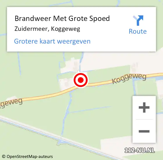 Locatie op kaart van de 112 melding: Brandweer Met Grote Spoed Naar Zuidermeer, Koggeweg op 29 januari 2019 08:35