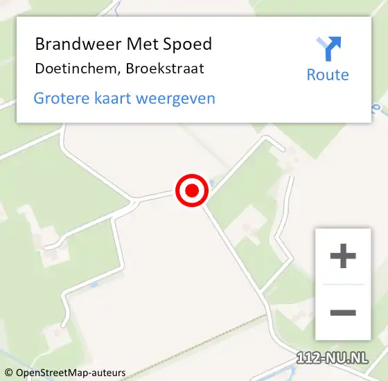 Locatie op kaart van de 112 melding: Brandweer Met Spoed Naar Doetinchem, Broekstraat op 29 januari 2019 09:04