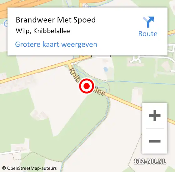 Locatie op kaart van de 112 melding: Brandweer Met Spoed Naar Wilp, Knibbelallee op 29 januari 2019 13:20