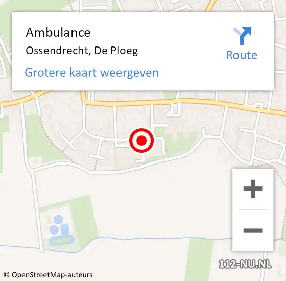 Locatie op kaart van de 112 melding: Ambulance Ossendrecht, De Ploeg op 29 januari 2019 13:54