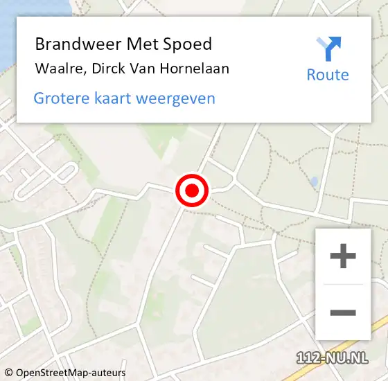 Locatie op kaart van de 112 melding: Brandweer Met Spoed Naar Waalre, Dirck Van Hornelaan op 29 januari 2019 14:34