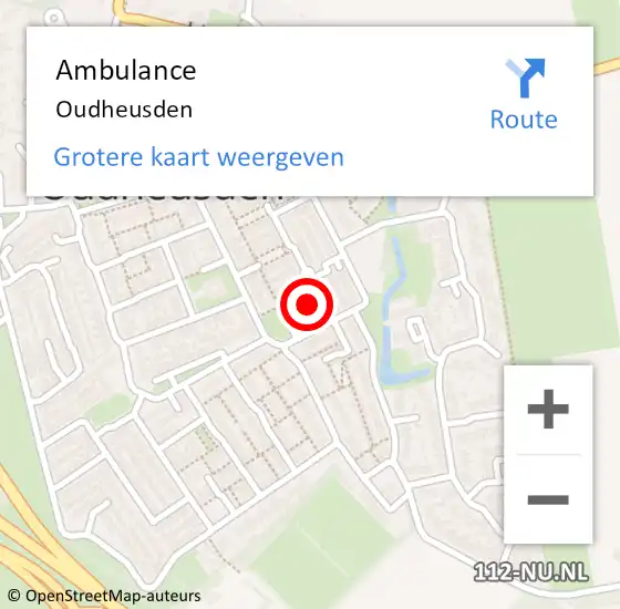 Locatie op kaart van de 112 melding: Ambulance Oudheusden op 29 januari 2019 15:30
