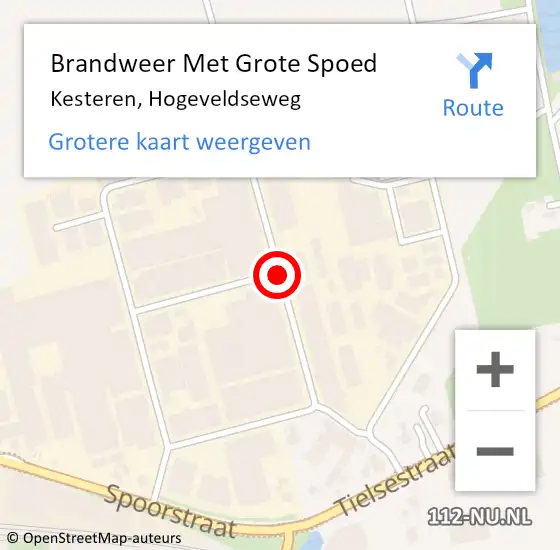 Locatie op kaart van de 112 melding: Brandweer Met Grote Spoed Naar Kesteren, Hogeveldseweg op 29 januari 2019 15:44