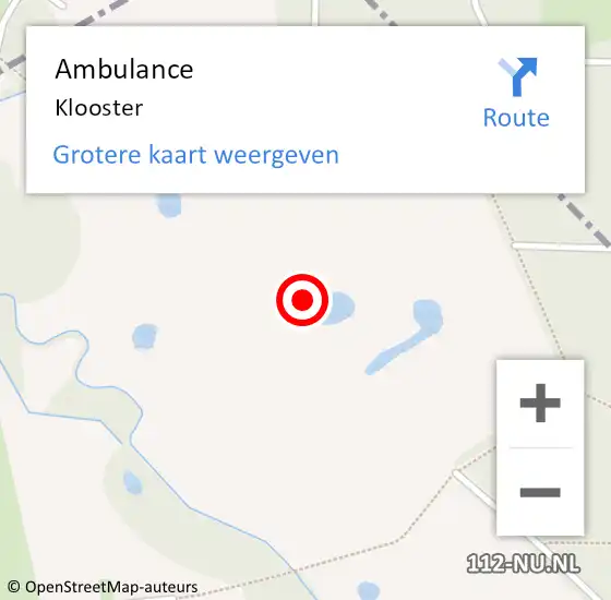 Locatie op kaart van de 112 melding: Ambulance Klooster op 29 januari 2019 15:53