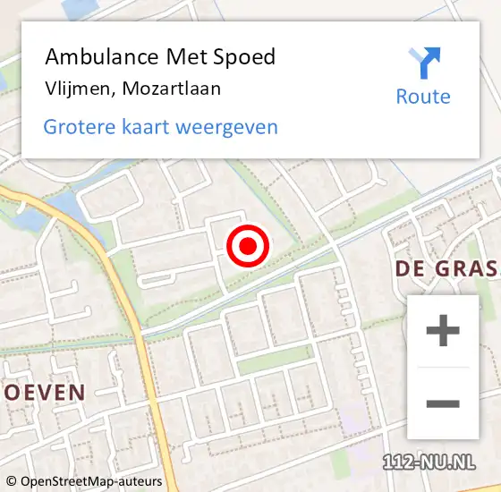 Locatie op kaart van de 112 melding: Ambulance Met Spoed Naar Vlijmen, Mozartlaan op 29 januari 2019 18:59