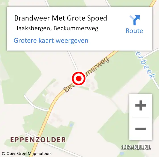 Locatie op kaart van de 112 melding: Brandweer Met Grote Spoed Naar Haaksbergen, Beckummerweg op 29 januari 2019 21:15