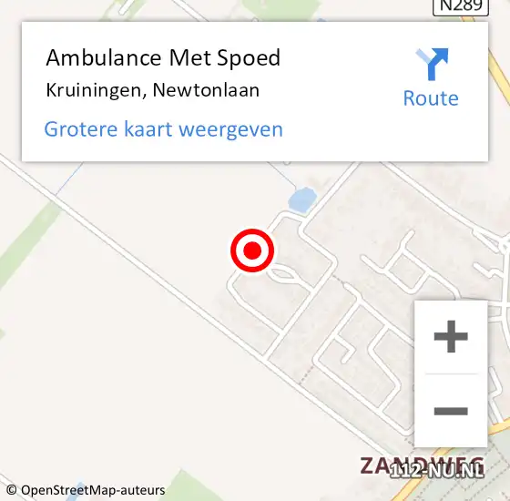 Locatie op kaart van de 112 melding: Ambulance Met Spoed Naar Kruiningen, Newtonlaan op 29 januari 2019 21:37