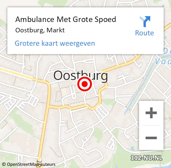 Locatie op kaart van de 112 melding: Ambulance Met Grote Spoed Naar Oostburg, Markt op 29 januari 2019 23:35