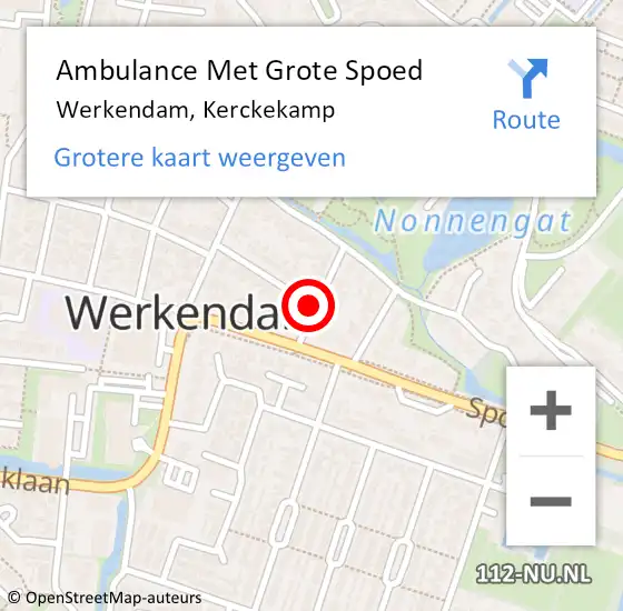 Locatie op kaart van de 112 melding: Ambulance Met Grote Spoed Naar Werkendam, Kerckekamp op 30 januari 2019 04:05
