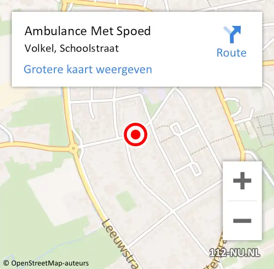 Locatie op kaart van de 112 melding: Ambulance Met Spoed Naar Volkel, Schoolstraat op 30 januari 2019 04:58