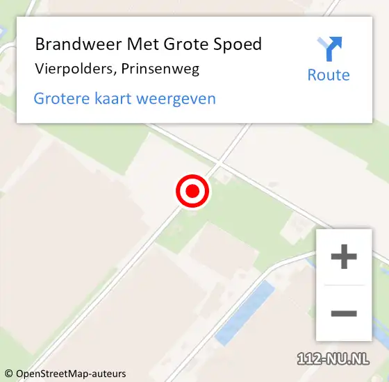 Locatie op kaart van de 112 melding: Brandweer Met Grote Spoed Naar Vierpolders, Prinsenweg op 30 januari 2019 06:24