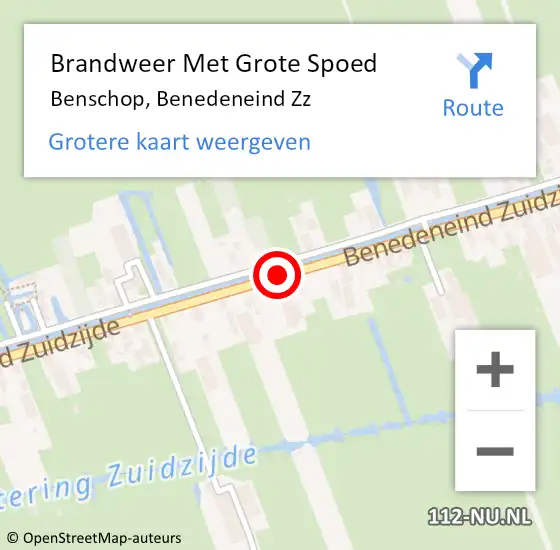 Locatie op kaart van de 112 melding: Brandweer Met Grote Spoed Naar Benschop, Benedeneind Zz op 30 januari 2019 07:26