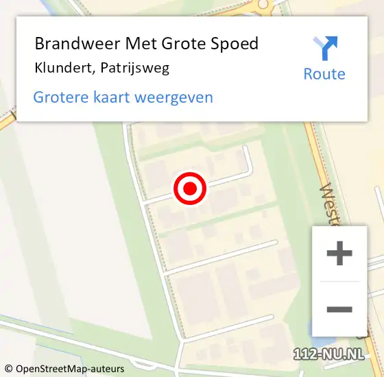 Locatie op kaart van de 112 melding: Brandweer Met Grote Spoed Naar Klundert, Patrijsweg op 30 januari 2019 07:45