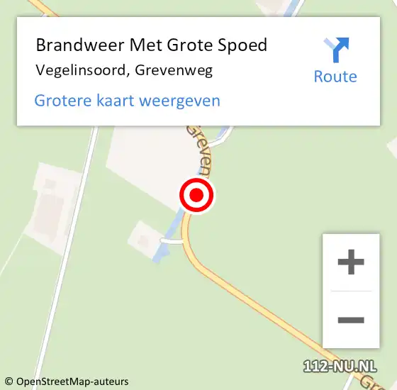 Locatie op kaart van de 112 melding: Brandweer Met Grote Spoed Naar Vegelinsoord, Grevenweg op 30 januari 2019 11:16