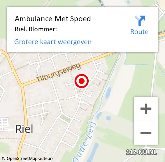 Locatie op kaart van de 112 melding: Ambulance Met Spoed Naar Riel, Blommert op 30 januari 2019 11:32