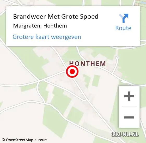 Locatie op kaart van de 112 melding: Brandweer Met Grote Spoed Naar Margraten, Honthem op 30 januari 2019 11:53