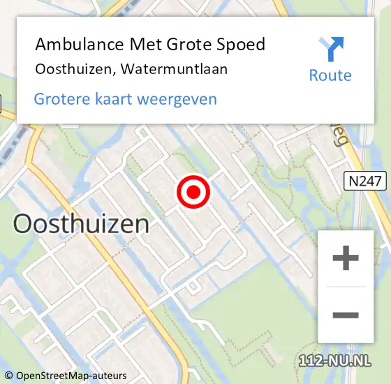 Locatie op kaart van de 112 melding: Ambulance Met Grote Spoed Naar Oosthuizen, Watermuntlaan op 30 januari 2019 12:12