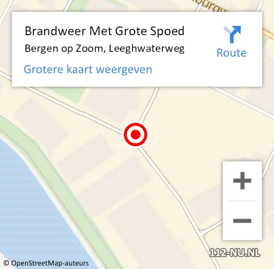 Locatie op kaart van de 112 melding: Brandweer Met Grote Spoed Naar Bergen op Zoom, Leeghwaterweg op 30 januari 2019 13:12