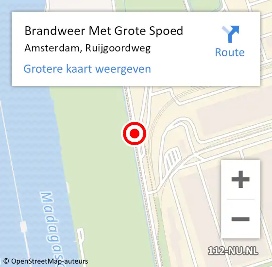 Locatie op kaart van de 112 melding: Brandweer Met Grote Spoed Naar Amsterdam, Ruijgoordweg op 30 januari 2019 14:26