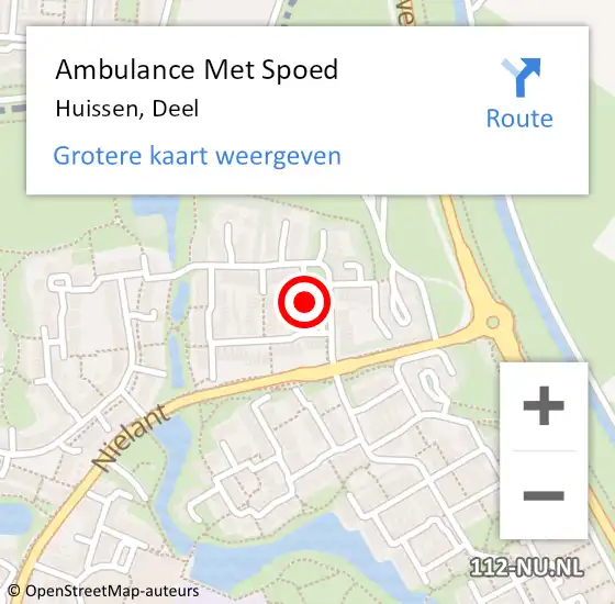 Locatie op kaart van de 112 melding: Ambulance Met Spoed Naar Huissen, Deel op 30 januari 2019 14:50