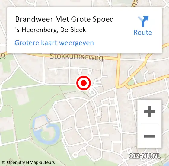 Locatie op kaart van de 112 melding: Brandweer Met Grote Spoed Naar 's-Heerenberg, De Bleek op 26 september 2013 09:20