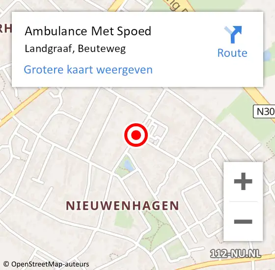 Locatie op kaart van de 112 melding: Ambulance Met Spoed Naar Landgraaf, Beuteweg op 30 januari 2019 17:11