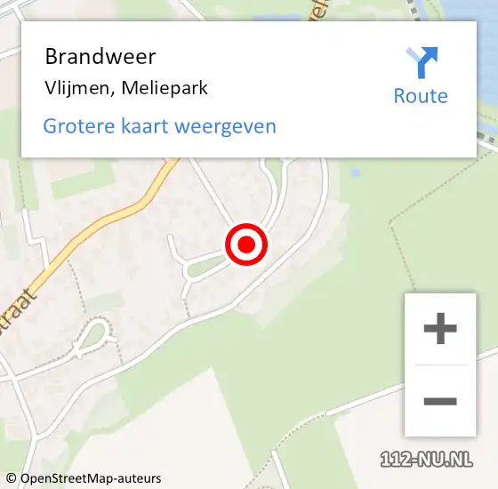 Locatie op kaart van de 112 melding: Brandweer Vlijmen, Meliepark op 30 januari 2019 17:57