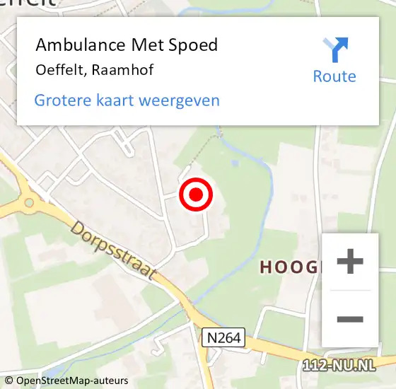 Locatie op kaart van de 112 melding: Ambulance Met Spoed Naar Oeffelt, Raamhof op 30 januari 2019 20:54